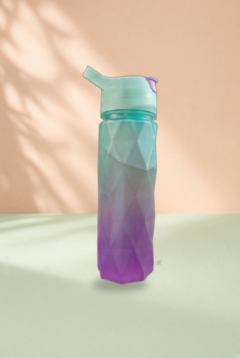 Hot-Selling New Gradient Frosted Mist Spray Sports Water Bottle